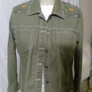 ITW Claude Brown Beaded Pant Suit Size 10